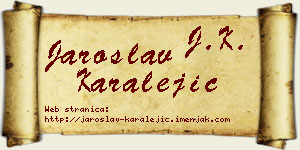 Jaroslav Karalejić vizit kartica